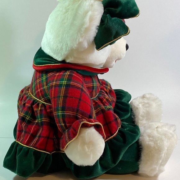 Vintage 1999 16" Snowflake White Christmas Teddy Bear Plush Stuffed Animal, Girl - Picture 6 of 12